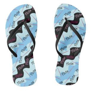 Pink Flute Muster Flip Flops