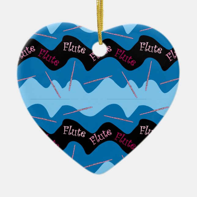 Pink Flute Muster Keramik Ornament (Vorne)