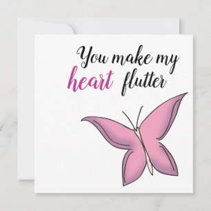 Pink Flutterfly Schmetterling Valentine Karte