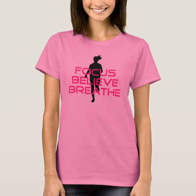 Pink Focus Glaube atmen T-Shirt (Vorderseite)
