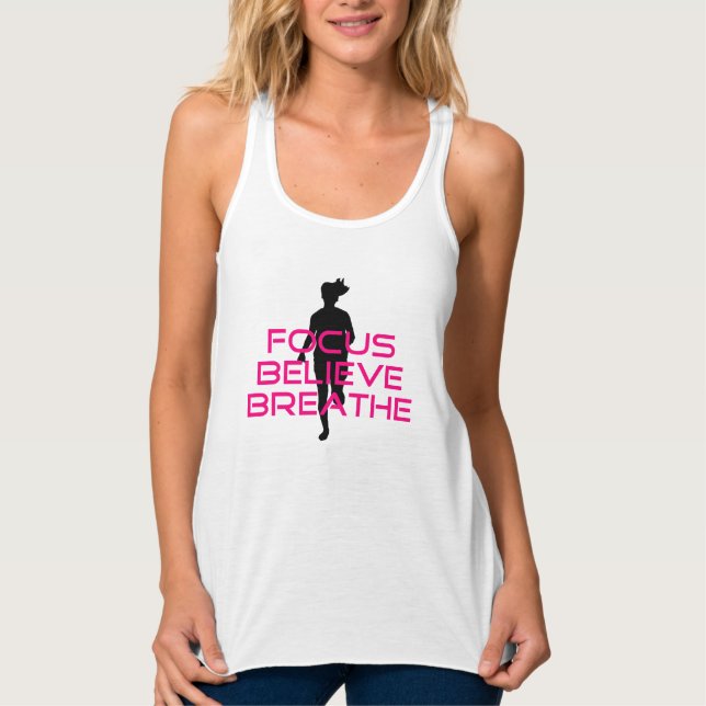 Pink Focus Glaube atmen Tank Top (Vorderseite)