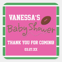 PINK FOOTBALL BABY SHOWER TYPOGRAPHY Aufkleber