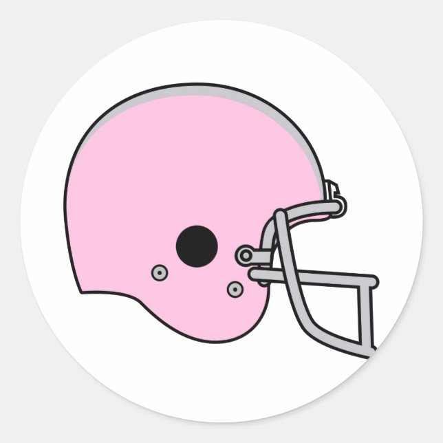 Pink Football Helm Runder Aufkleber (Vorderseite)