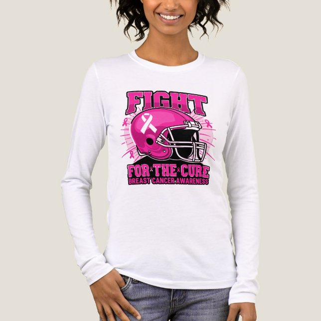 Pink Football Helmet Breast Cancer Awareness Shirt (Vorderseite)