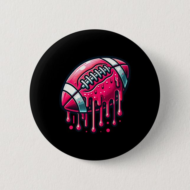 Pink Football Tropfen Button (Vorderseite)
