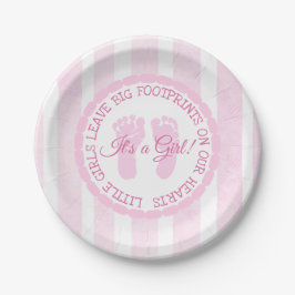 Pink Footprints Girl Baby Shooting Paper Teller
