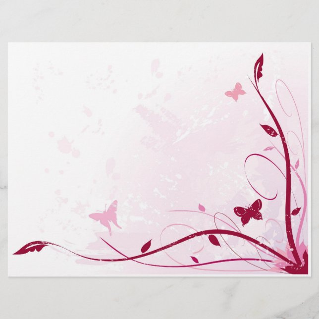 Pink Foral Scrapbook Paper (Vorderseite)