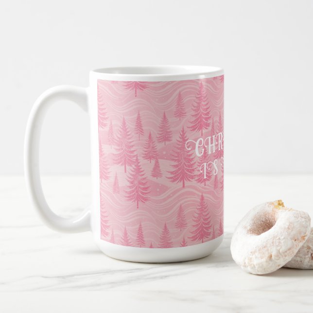 Pink Forest Christmas Kaffeetasse (Mit Donut)
