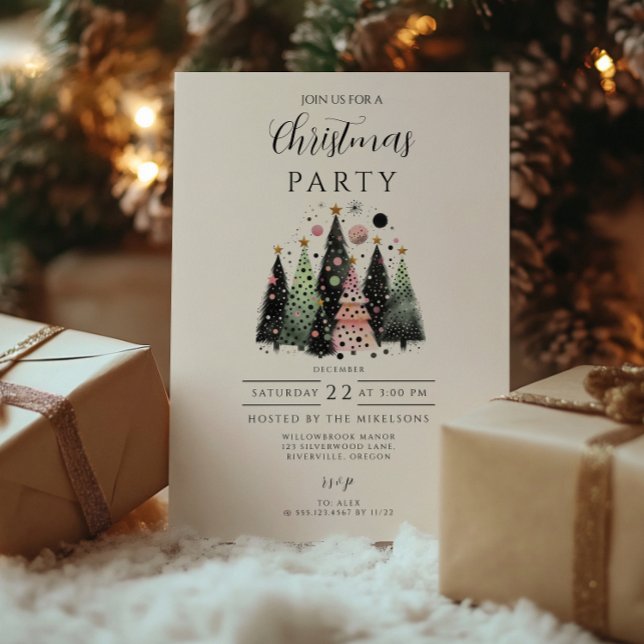 Pink Forest Weihnachten Einladung (Von Creator hochgeladen)