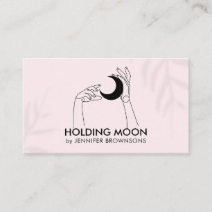 Pink Fortune Teller Touch Mondsichel mit Händen Visitenkarte