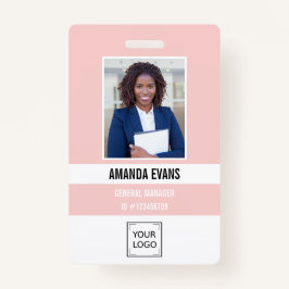 Pink | Foto Mitarbeiter-Logo oder QR CODE-Sicherhe Ausweis