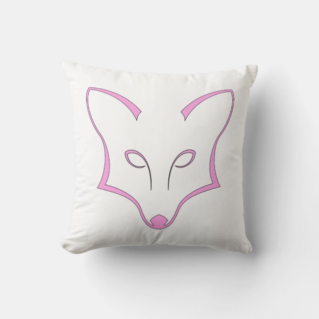 Pink Fox Logo Throw Pillow Kissen (Vorderseite)