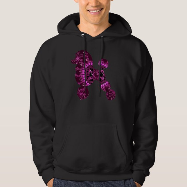 Pink Fraktal Poodle Hoodie (Vorderseite)