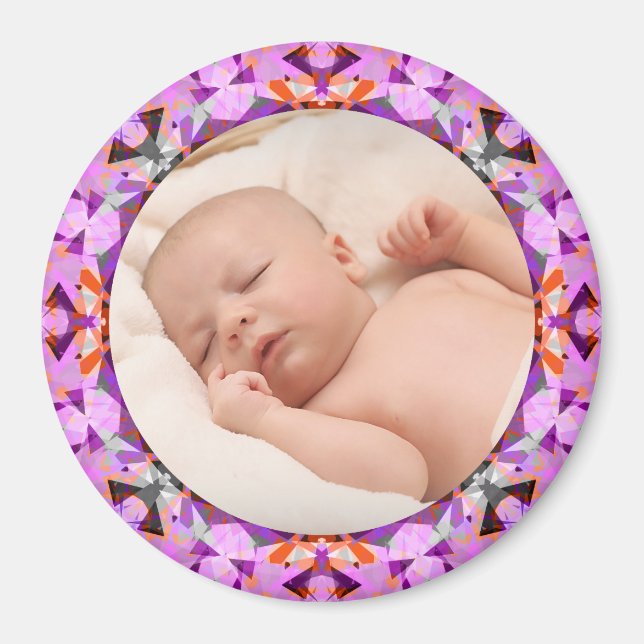 Pink Frame Baby Girl Grandeltern Geschenkidee Foto Magnet (Vorne)