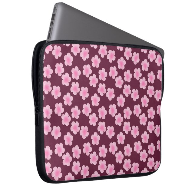 Pink Frangipani Blume Pattern Elektronik Bag Laptopschutzhülle (Vorne Rechts)