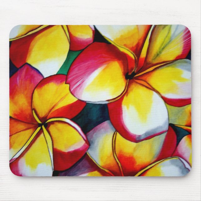 Pink-Frangipani-Blume von Sacha Grossel Art Mousepad (Vorne)