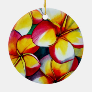 Pink Frangipani Keramikornament