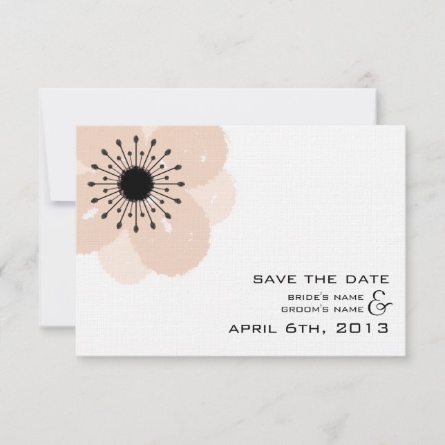 Pink Französisch Anemone Moderne Hochzeit retten d Save The Date (Vorderseite)