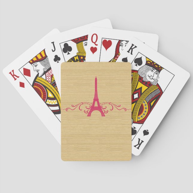 Pink Französisch Blühend Spielkarten (Rückseite)
