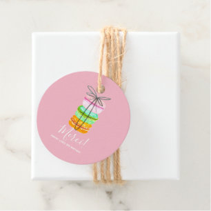 Pink-Französisch Macaron Geburtstagsparty Gunst Ta Geschenkanhänger