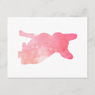 Pink French Bulldog aka Frenchie Postkarte
