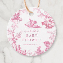 Pink French Country Farm Animal Girl Baby Dusche Geschenkanhänger