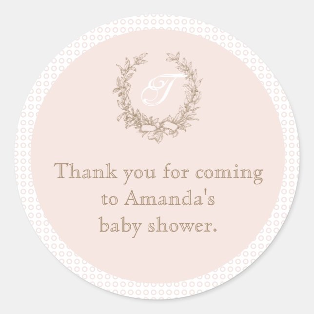 Pink French Monogram Baby Shooting Fevor Sticker (Vorderseite)