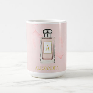 Pink French Parfüm Flasche Chic Monogram Personal Kaffeetasse