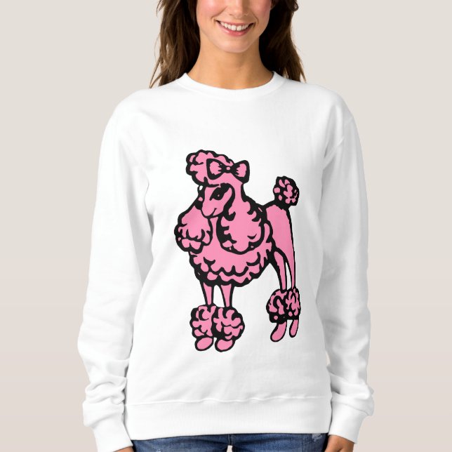 Pink French Poodle Sweatshirt Geschenk (Vorderseite)