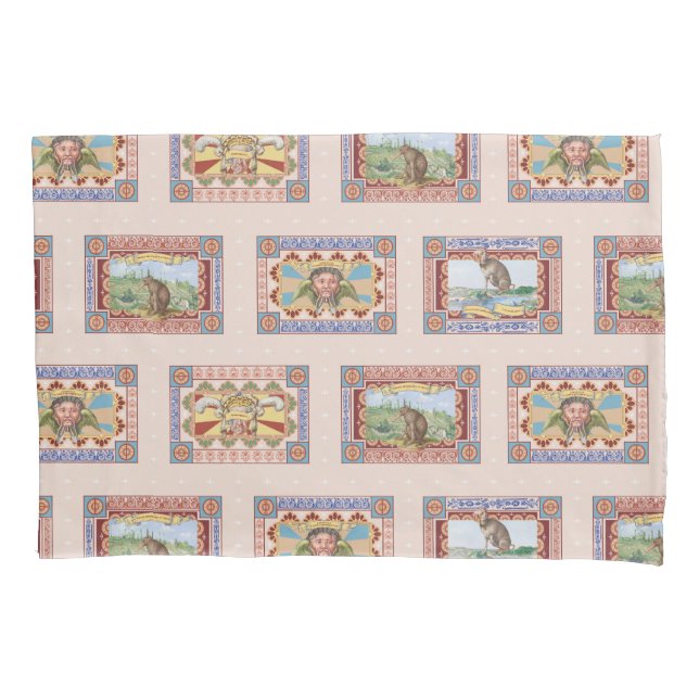 Pink French Quirky Animal Print Polaroï | Blüte Kissenbezug (Vorderseite)