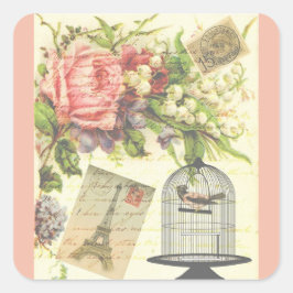 Pink French Theme Vintag Paris Sticker