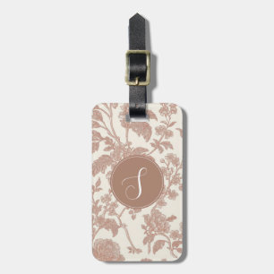 Pink French Toile Floral Luggage Tag Gepäckanhänger