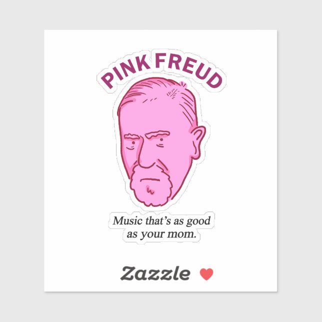 Pink Freud Funny Music Psychology Pun Die Cut Aufkleber (Blatt)