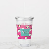 Pink Fried Eggs Ombre Monogram Custom