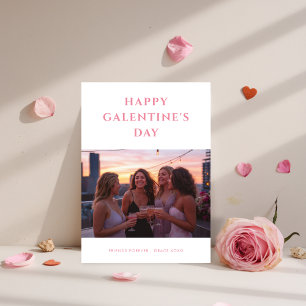 Pink Friends Forever Girl Galentines Day Foto Feiertagskarte