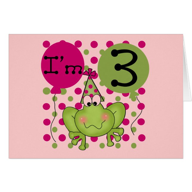 Pink Frog 3. Geburtstagsgeschenke und Geschenke (Vorderseite (Horizontal))