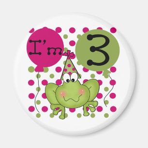 Pink Frog 3. Geburtstagsgeschenke und Geschenke Magnet