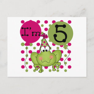 Pink Frog 5. Geburtstag Shirts und Geschenke Postkarte