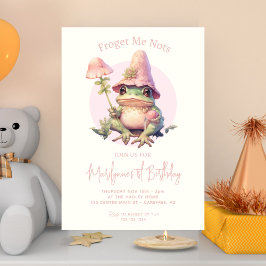 Pink Frog Cotgagecore 1. Geburtstag Einladung