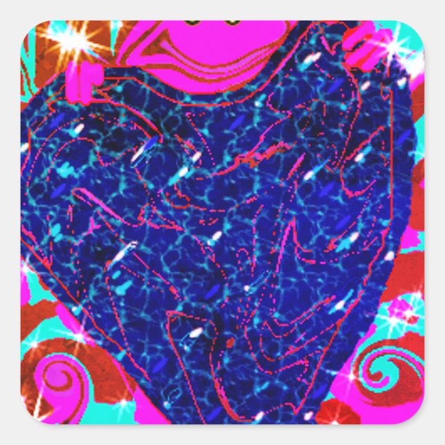 Pink Frog Holding Heart Stickers (Vorderseite)