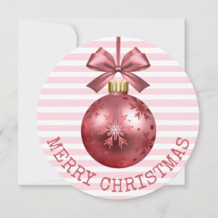 Pink Frohe Weihnachts Personalisierte Karte