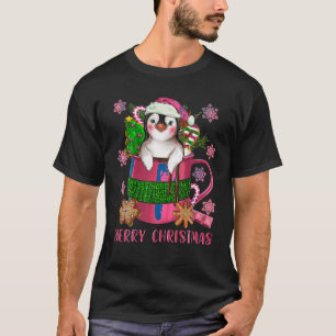 Pink Frohe Weihnachtscreme Kaffee-Cup mit T-Shirt