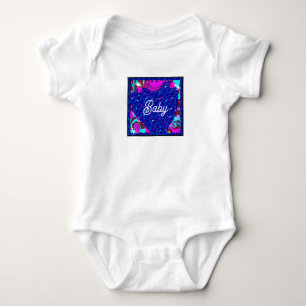 Pink Frosch mit Heart Baby Bodysuit Strampler