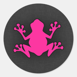 Pink-Frosch Runder Aufkleber