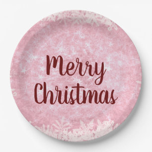 Pink Frost Frost Weihnachten Pappteller