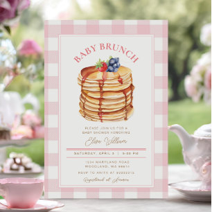 Pink Frucht Pancake Baby Dusche Brunch Einladung
