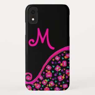 PINK FUCHSIA BLACK ABSTRAKT DEKO MONOGRAM Case-Mate iPhone HÜLLE