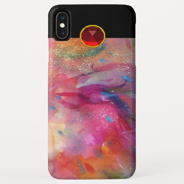 PINK FUCHSIA BLAU ABSTRAKT Red Ruby Gemstone Case-Mate iPhone Hülle (Rückseite)