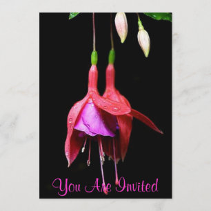 Pink Fuchsia-Blume Einladung