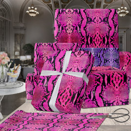 Pink Fuchsia Boa Constrictor Snakeskin Geschenkpapier